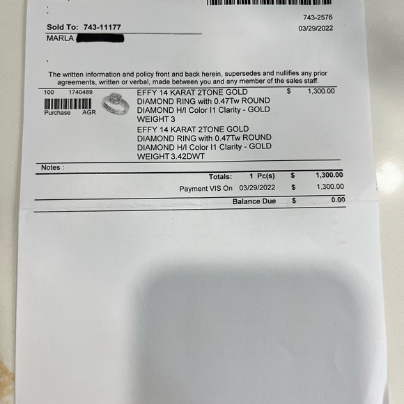 Rose / white gold Diamond ring - Picture 3 of 3